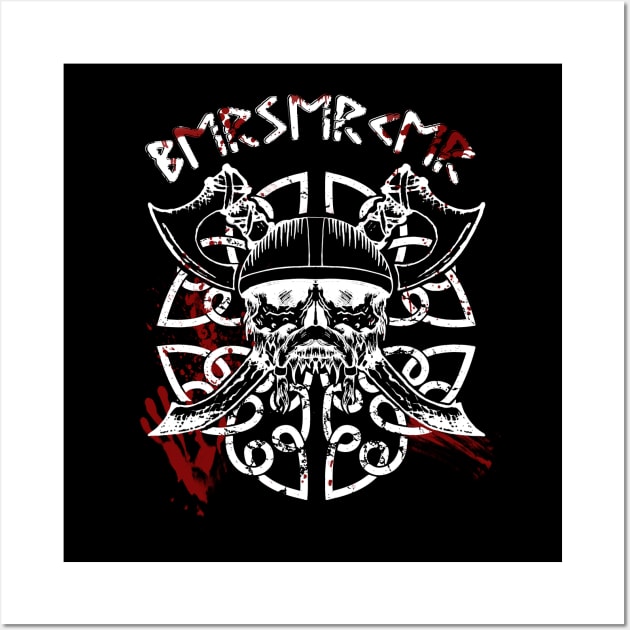 Bloody Warrior Viking Skull, norse Wall Art by Lenny241